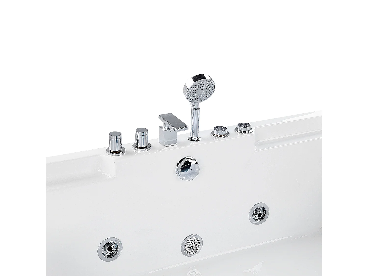 Baignoire d'angle à remous HUARAZ 170 x 120 cm Blanc