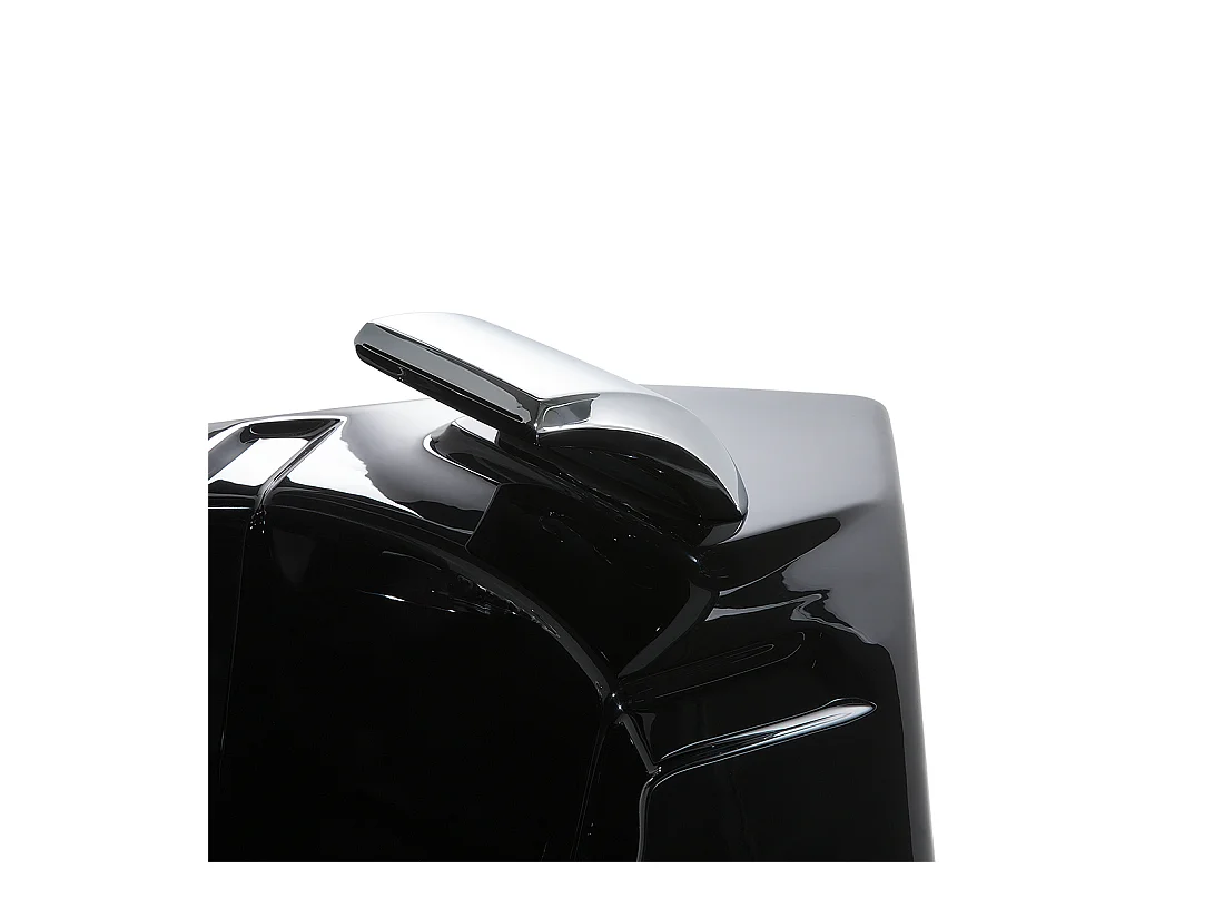 Baignoire d'angle à remous avec LED MARTINICA 214 x 155 cm Noir