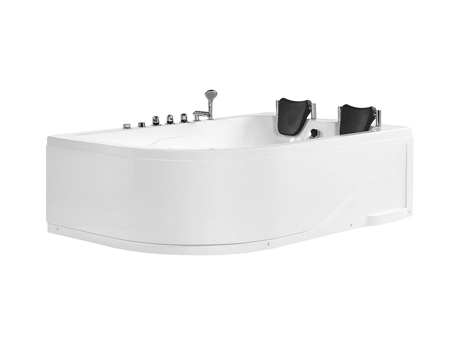 Hoek bubbelbad met LED CALAMA Linkerzijde 180 x 120 cm Wit