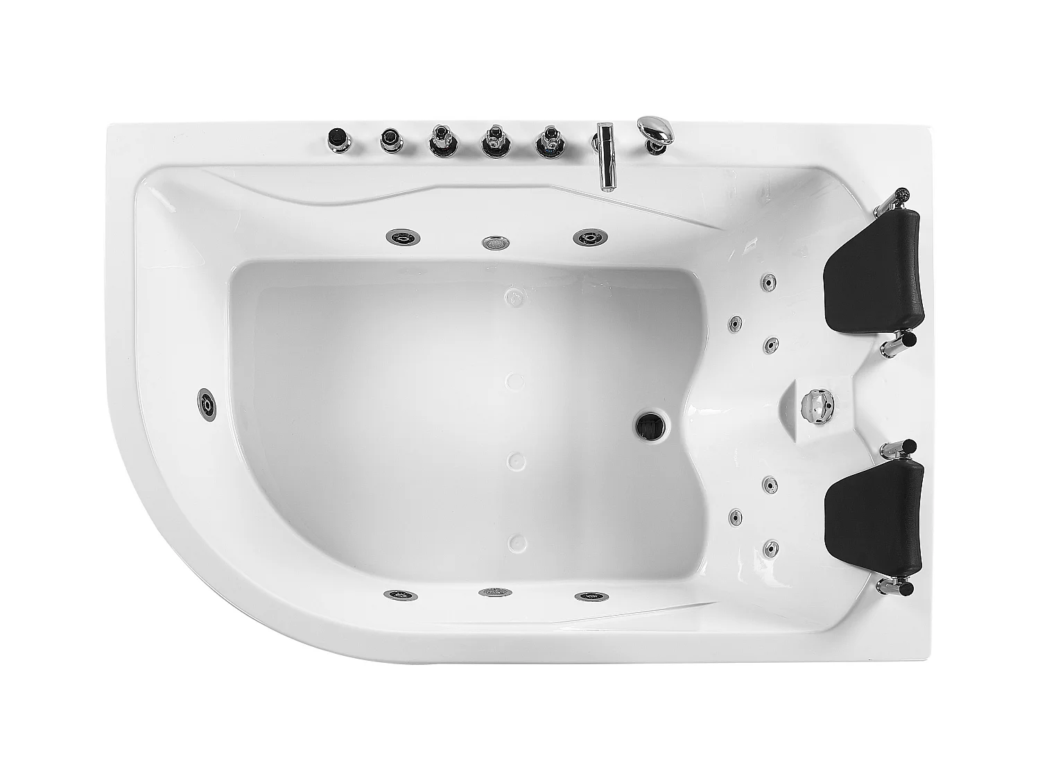 Hoek bubbelbad met LED CALAMA Linkerzijde 180 x 120 cm Wit