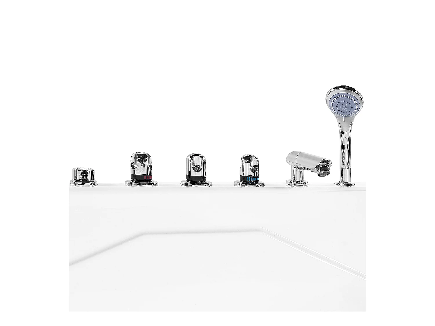 Hoek bubbelbad met LED CALAMA Linkerzijde 180 x 120 cm Wit