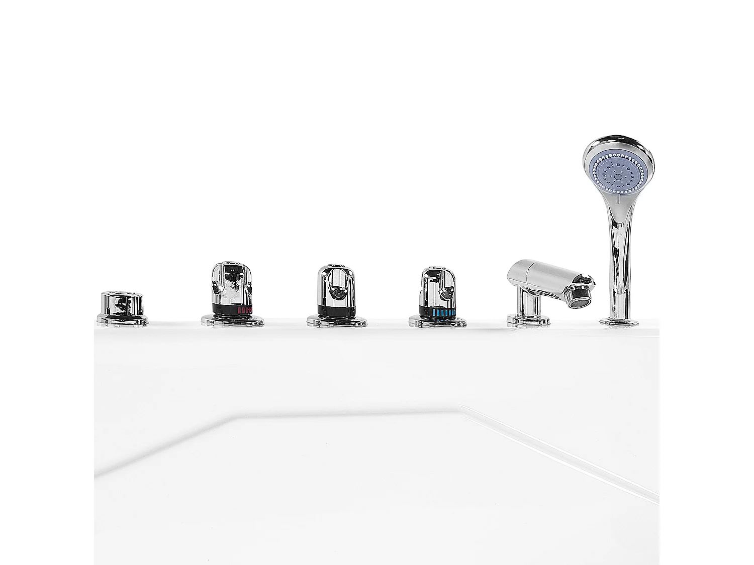 Baignoire d'angle à remous avec LED CALAMA Côté droite 180 x 120 cm Blanc