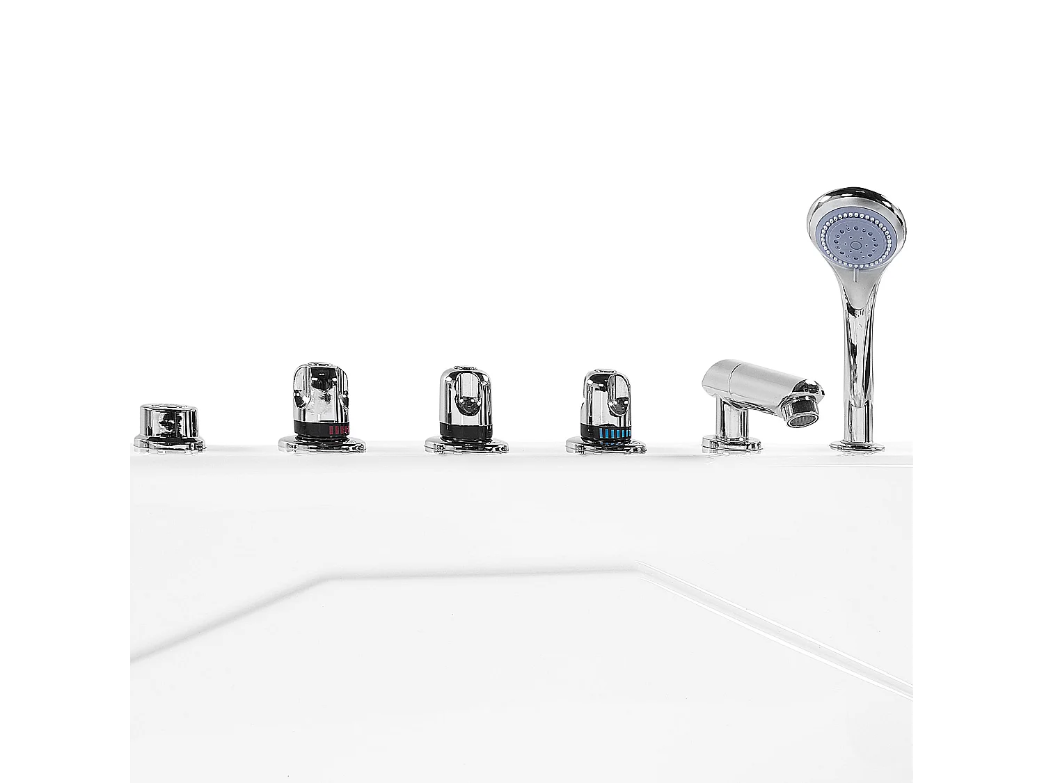 Banheira de hidromassagem de canto com LED CALAMA à esquerda 1800 x 1200 mm Branco