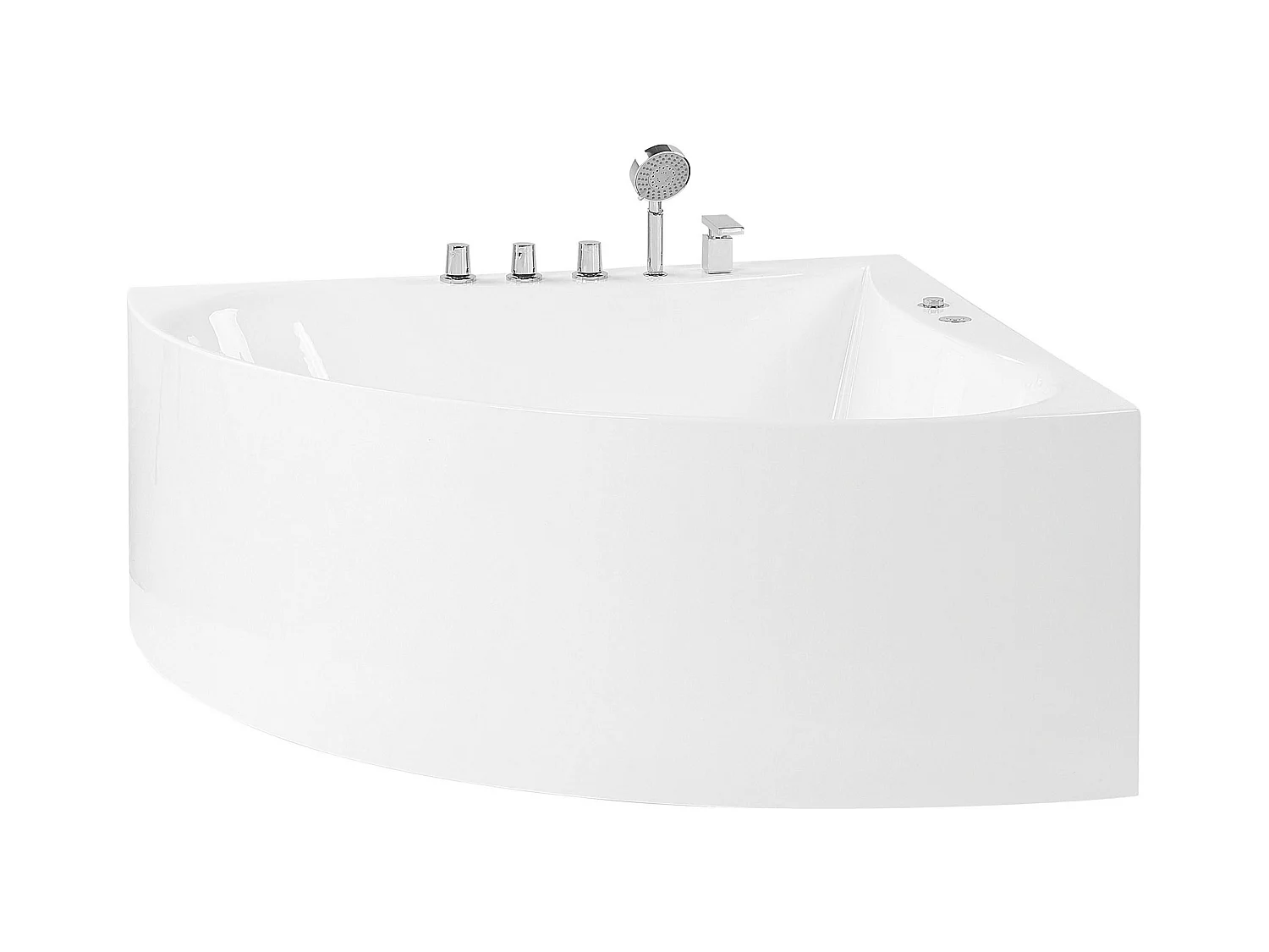 Baignoire d'angle à remous ISLITA 187 x 133 cm Blanc