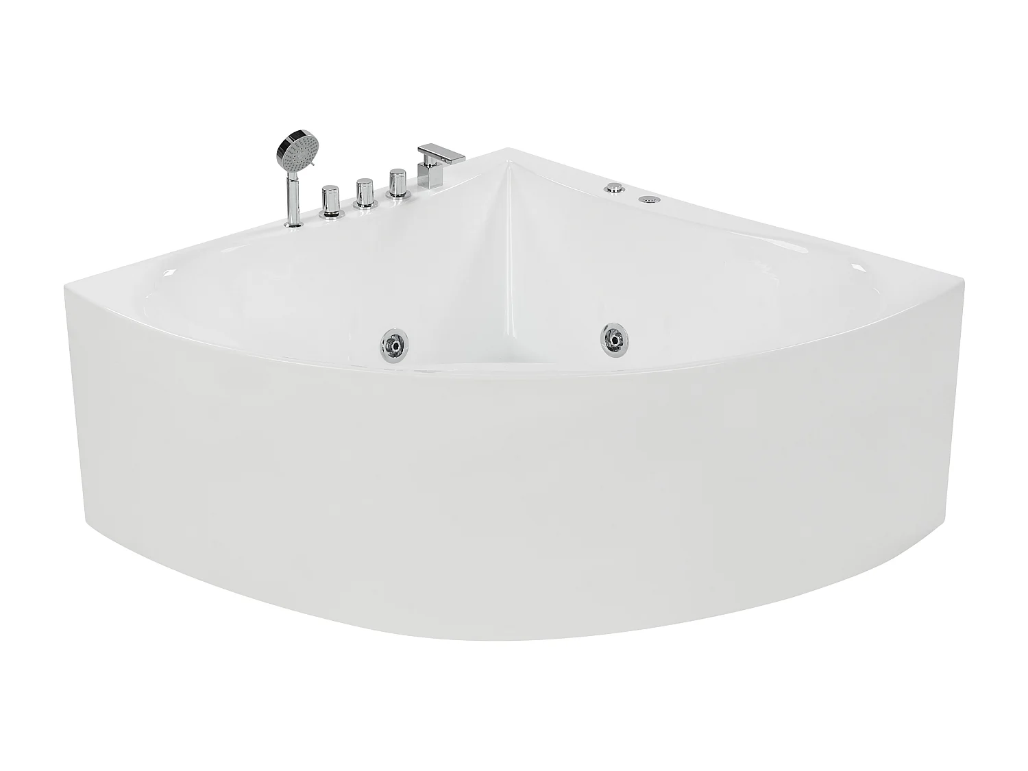 Luxus Whirlwanne Eckbadewanne Spa weiß mit Massage Überlauf 187 x 133 cm Islita