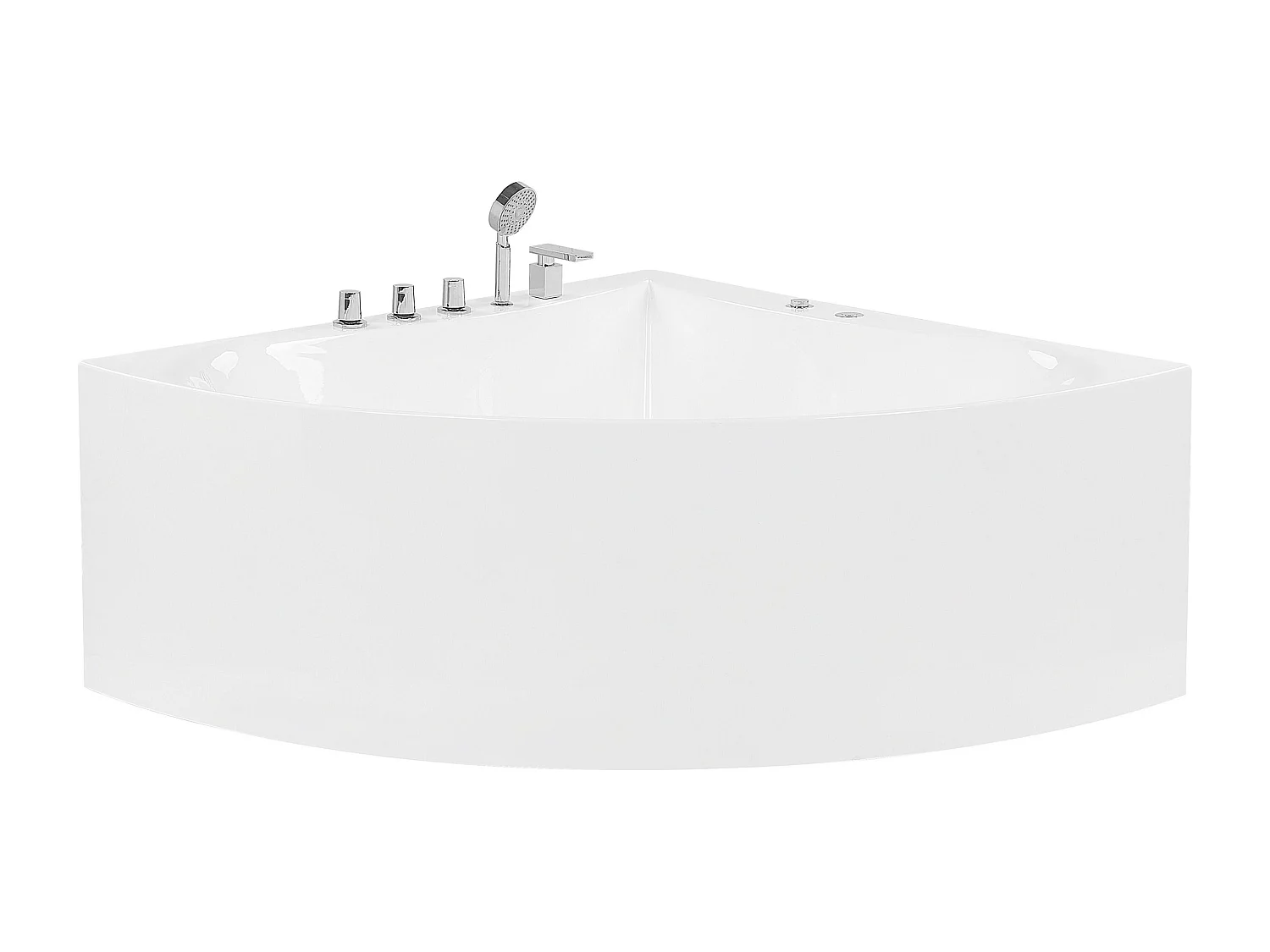 Luxus Whirlwanne Eckbadewanne Spa weiß mit Massage Überlauf 187 x 133 cm Islita