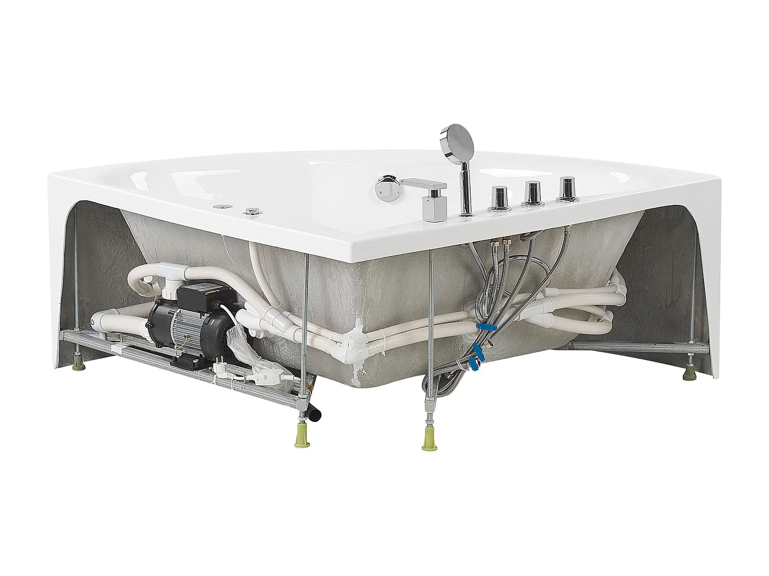 Baignoire d'angle à remous ISLITA 187 x 133 cm Blanc