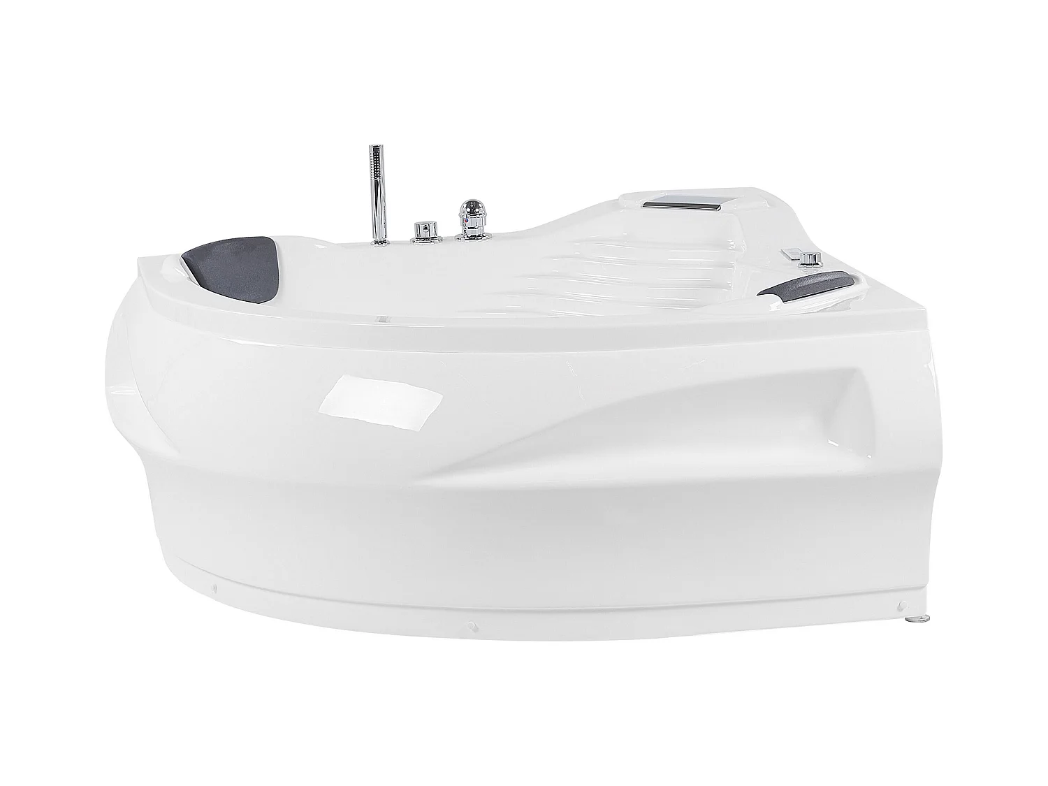 Hoek bubbelbad met LED MONACO Met ingebouwde Bluetooth speaker 210 x 145 cm Wit