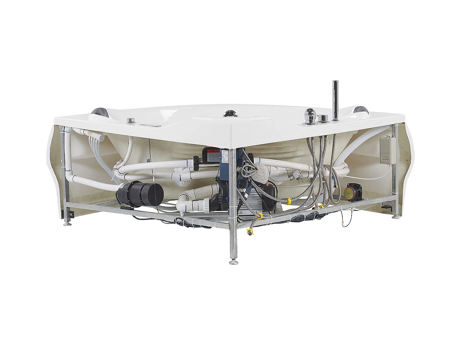 Hoek bubbelbad met LED MONACO Met ingebouwde Bluetooth speaker 210 x 145 cm Wit