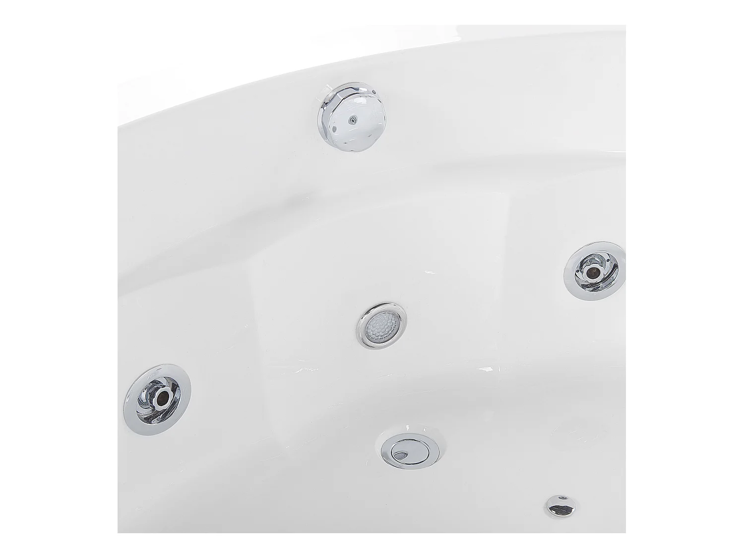 Hoek bubbelbad met LED MONACO Met ingebouwde Bluetooth speaker 210 x 145 cm Wit