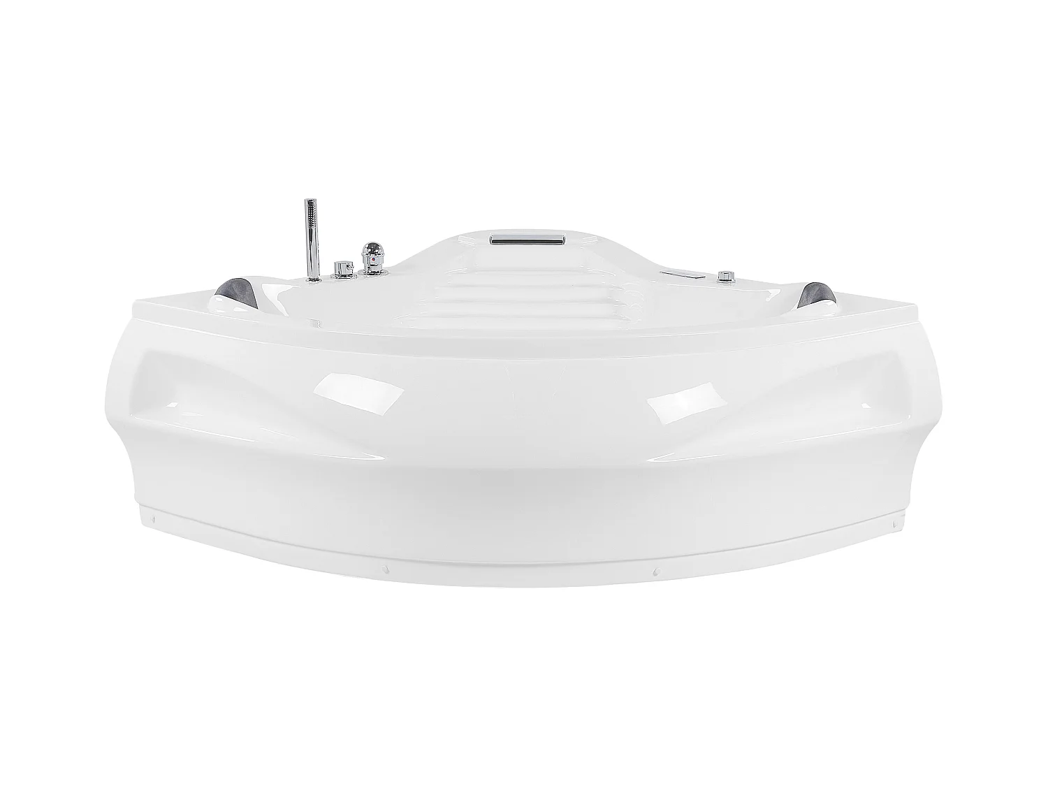Baignoire d'angle à remous avec LED MONACO Avec haut-parleur Bluetooth intégré 210 x 145 cm Blanc
