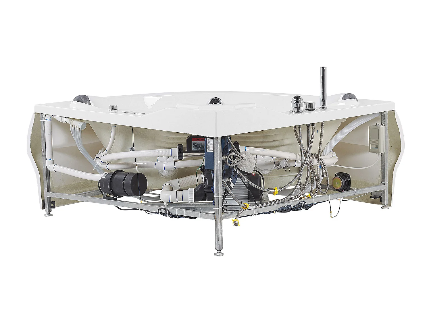 Hoek bubbelbad met LED MONACO Met ingebouwde Bluetooth speaker 210 x 145 cm Wit