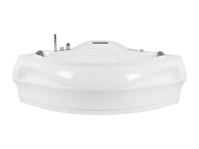 Banheira de hidromassagem de canto com LED MONACO Com altifalante Bluetooth integrado 2100 x 1450 mm Branco