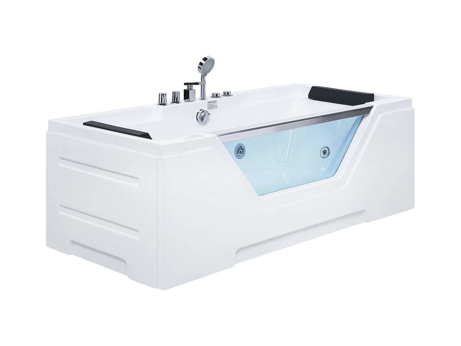 Vasca idromassaggio angolare con LED GRENADA 170 x 80 cm Bianco