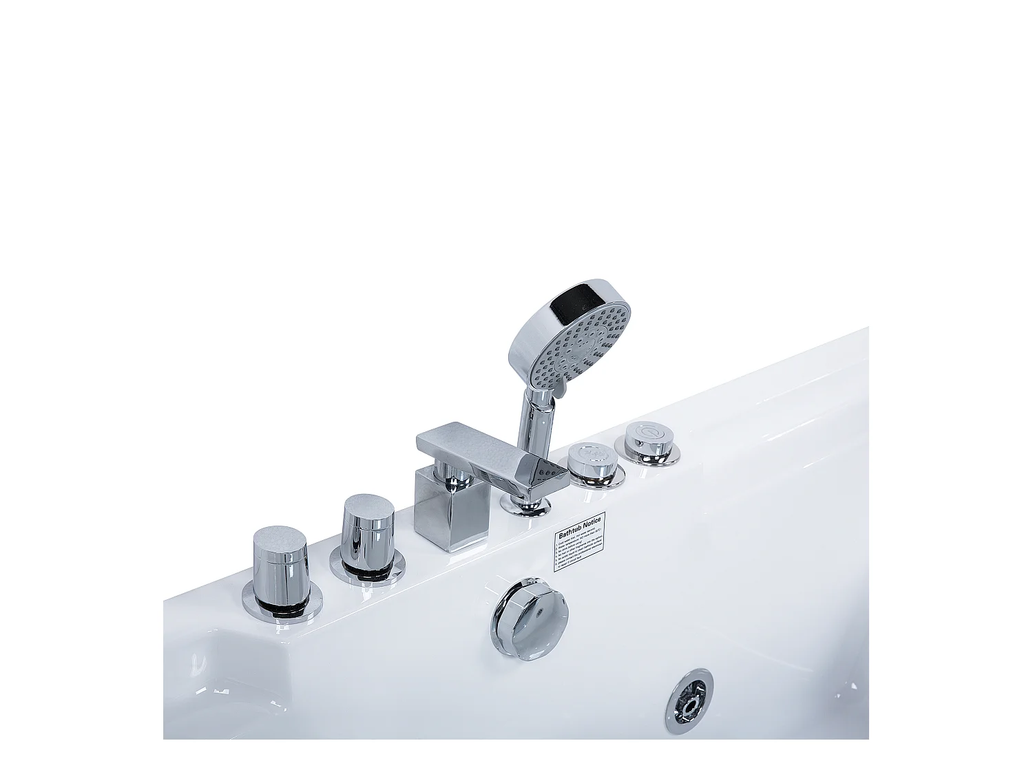 Vasca idromassaggio angolare con LED GRENADA 170 x 80 cm Bianco