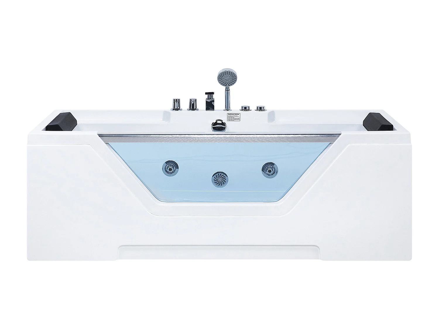 Baignoire d'angle à remous avec LED GRENADA 170 x 80 cm Blanc