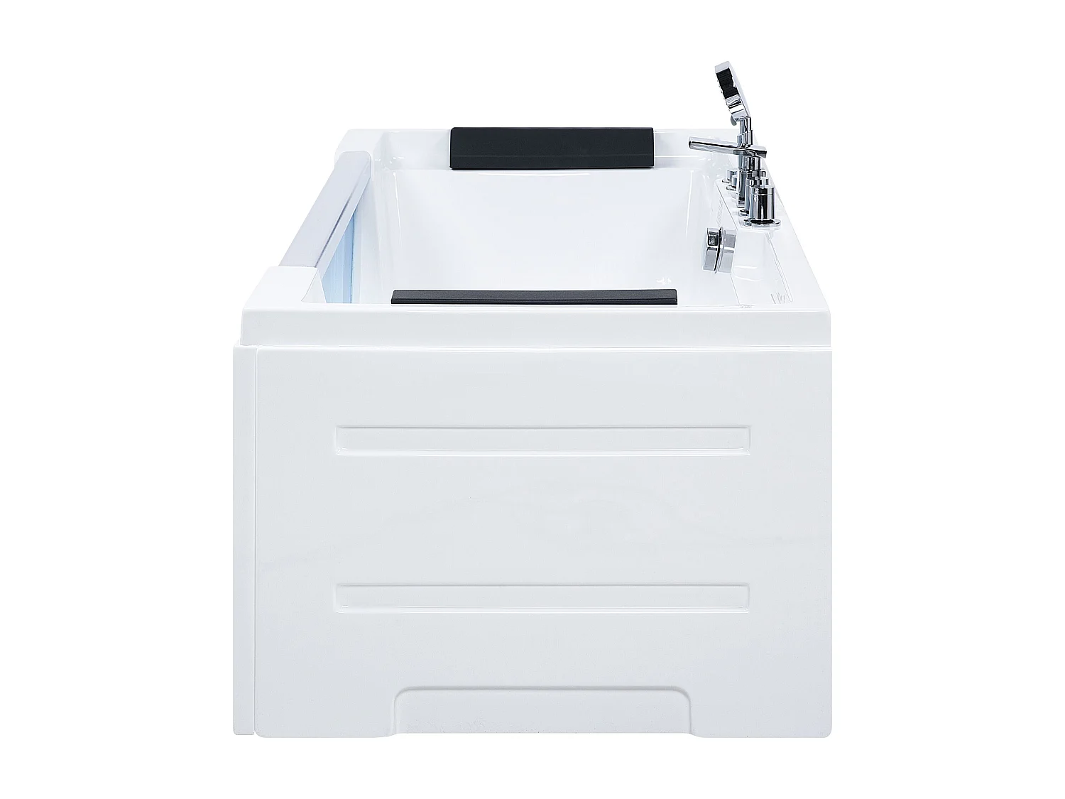 Baignoire d'angle à remous avec LED GRENADA 170 x 80 cm Blanc