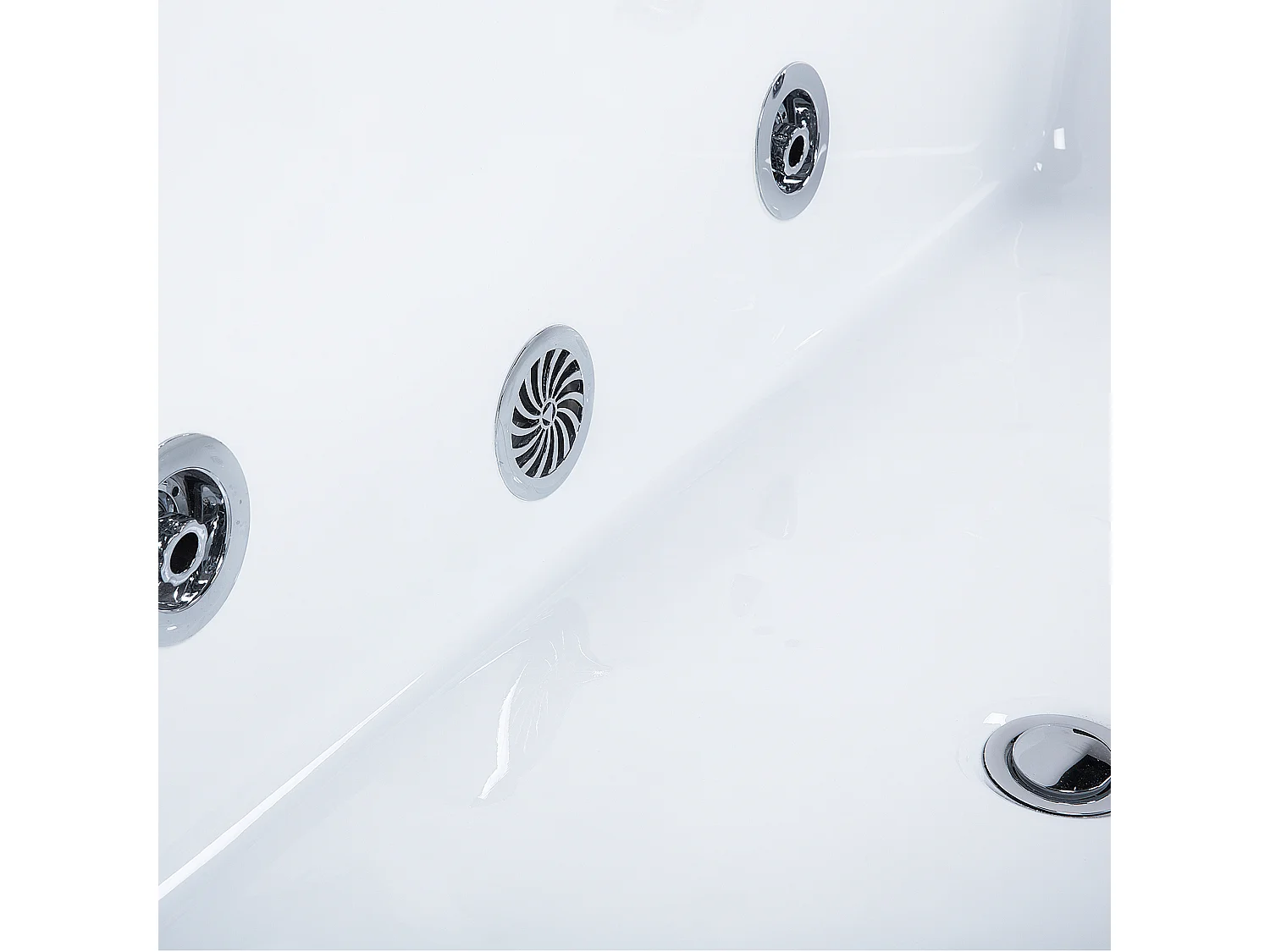 Baignoire d'angle à remous avec LED GRENADA 170 x 80 cm Blanc