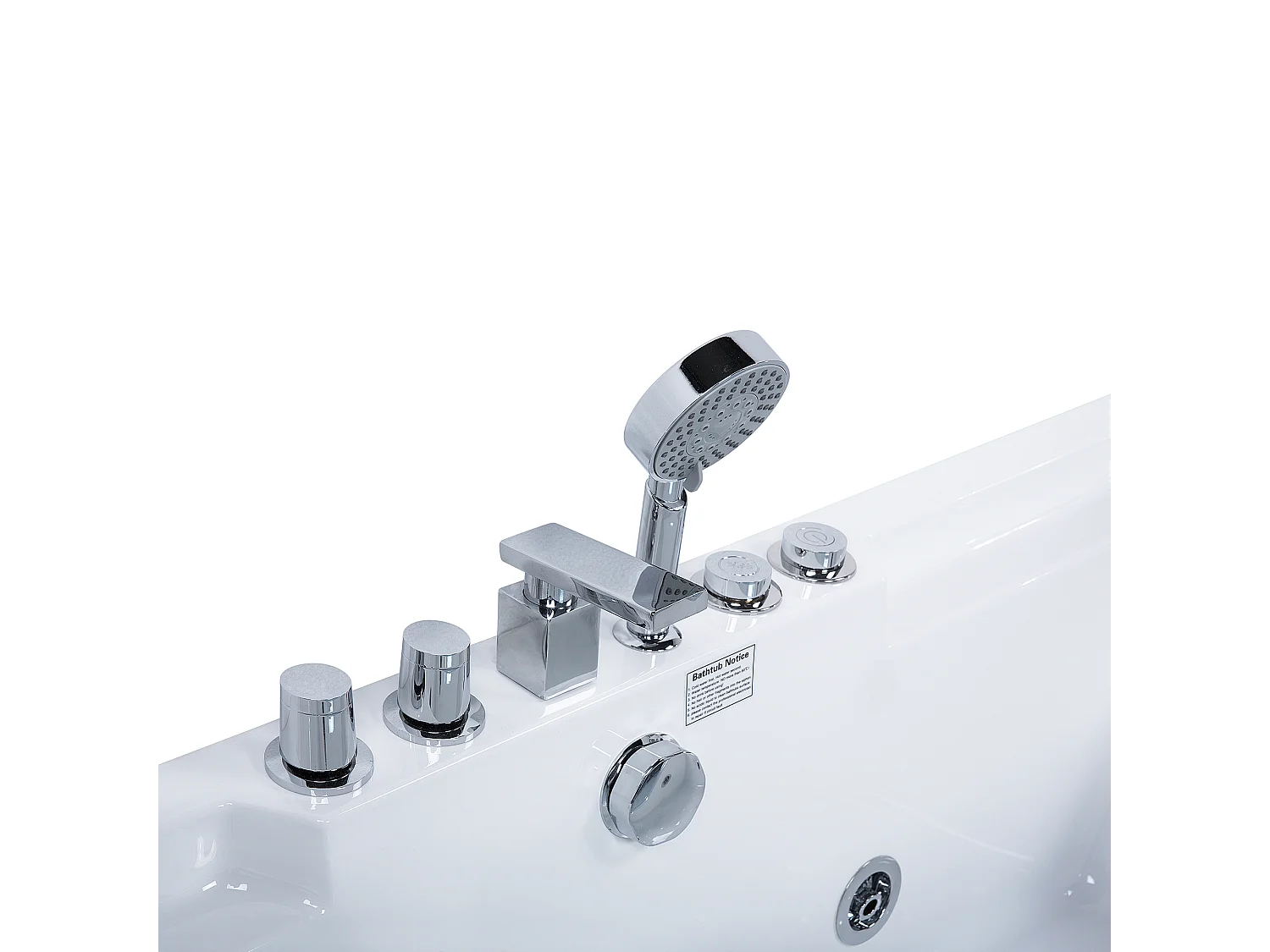 Vasca idromassaggio angolare con LED GRENADA 170 x 80 cm Bianco