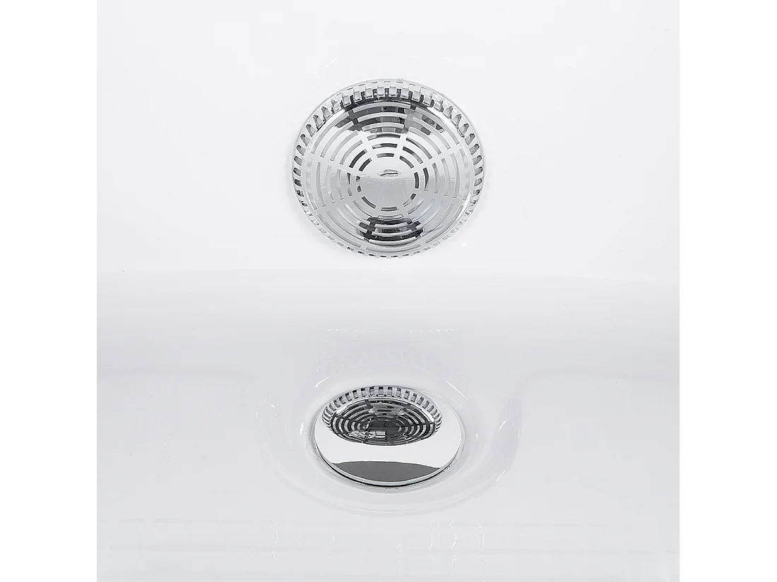 Baignoire d'angle à remous avec LED MARTINICA 214 x 155 cm Blanc