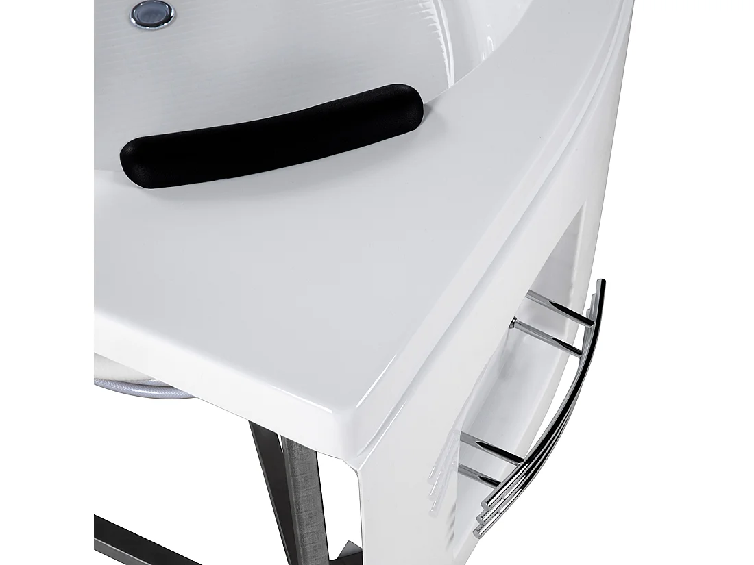 Hoek bubbelbad met LED MARTINICA 214 x 155 cm Wit