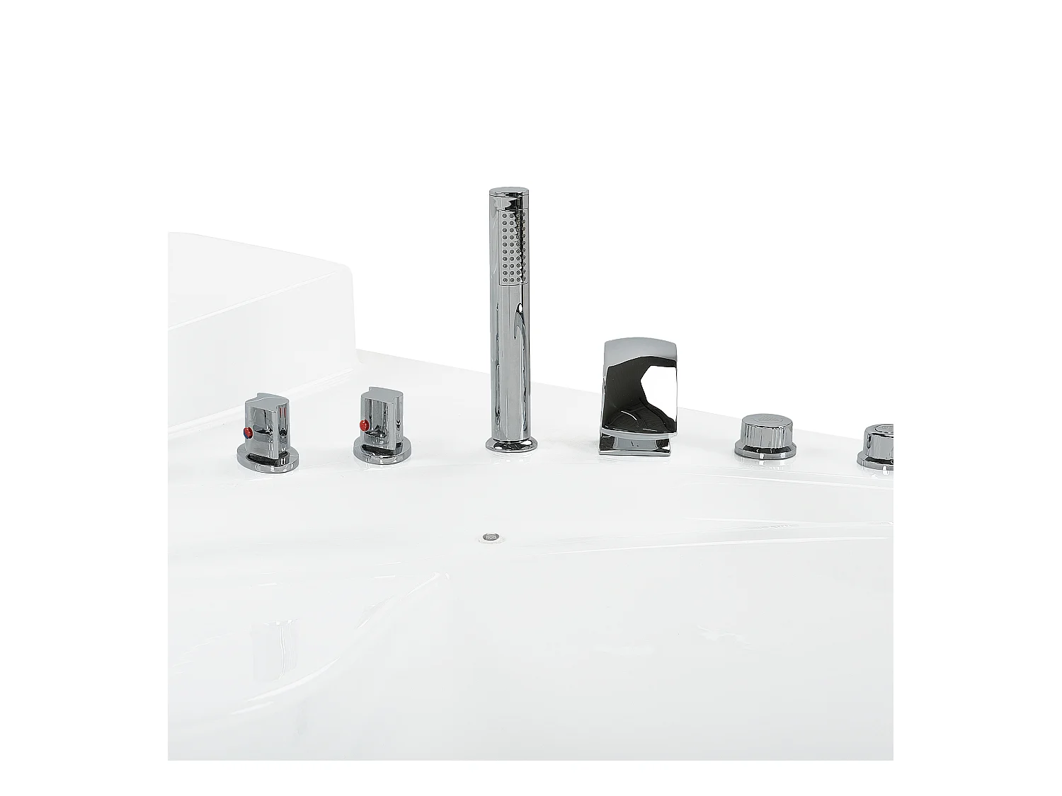 Baignoire d'angle à remous avec LED PELICAN 206 x 165 cm Blanc