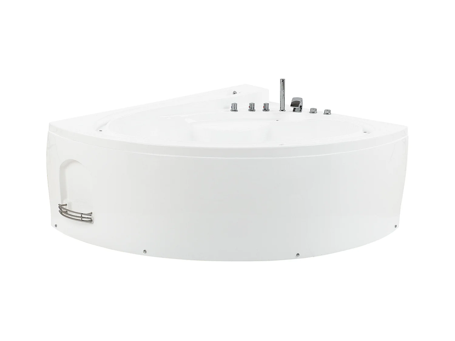 Baignoire d'angle à remous avec LED PELICAN 206 x 165 cm Blanc