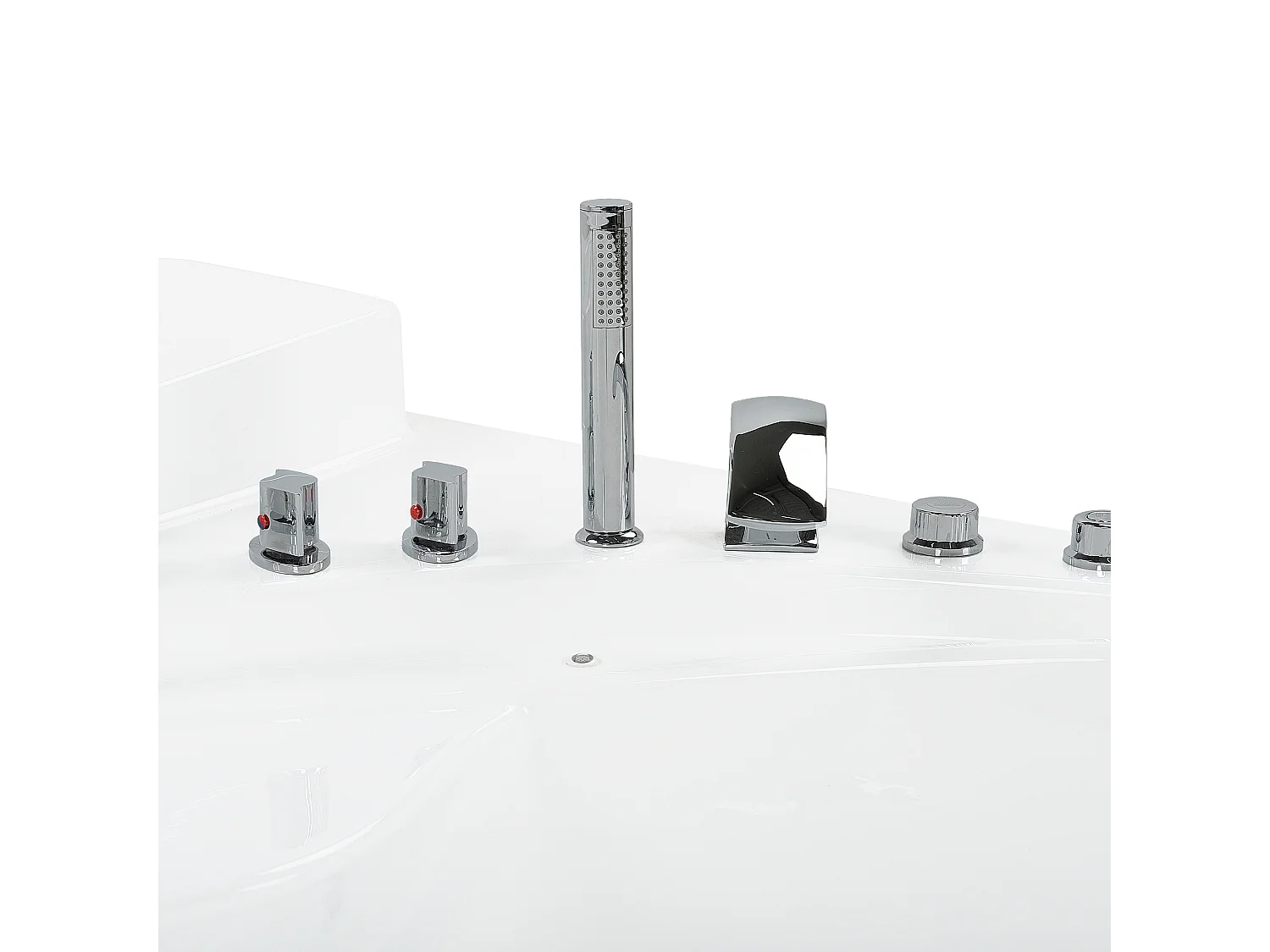 Baignoire d'angle à remous avec LED PELICAN 206 x 165 cm Blanc