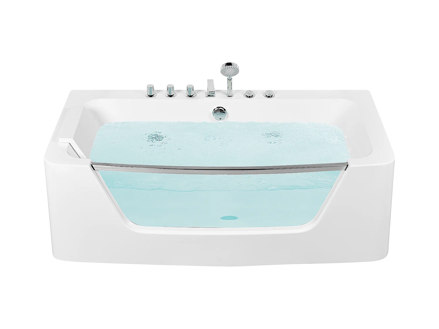 Baignoire d'angle à remous BARRANCA 170 x 85 cm Blanc