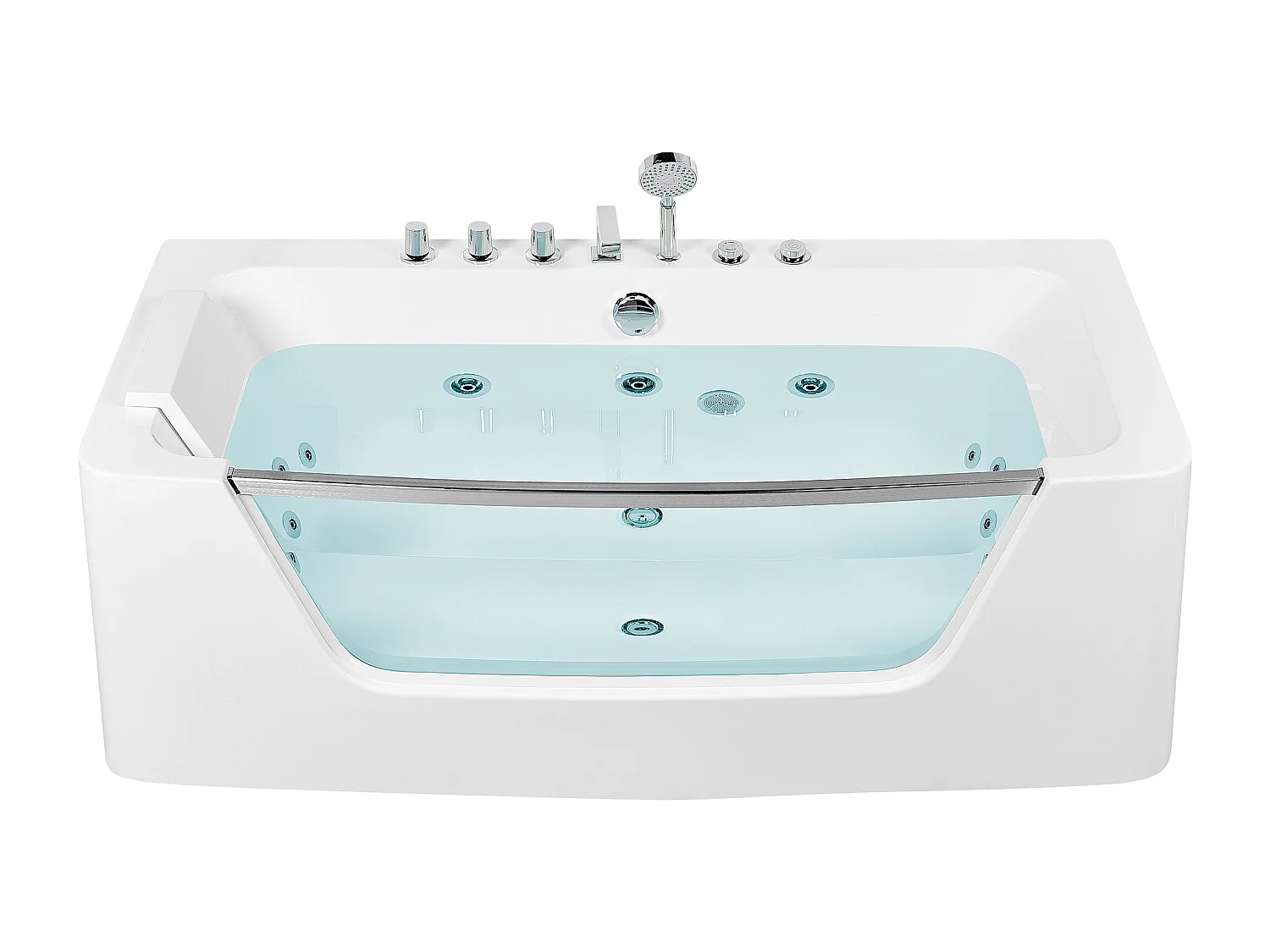 Baignoire d'angle à remous BARRANCA 170 x 85 cm Blanc