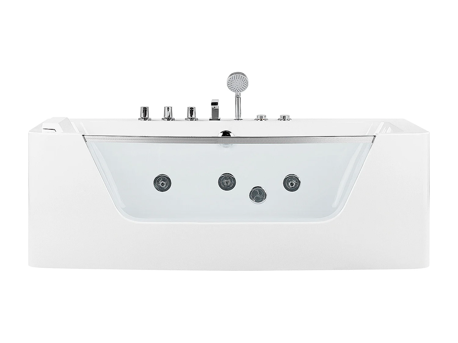 Baignoire d'angle à remous BARRANCA 170 x 85 cm Blanc