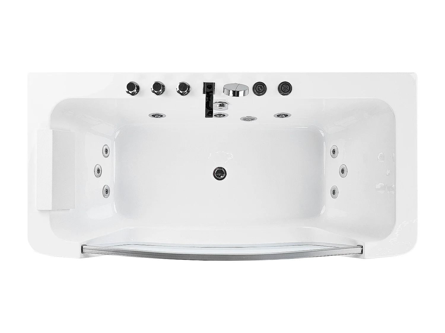 Baignoire d'angle à remous BARRANCA 170 x 85 cm Blanc