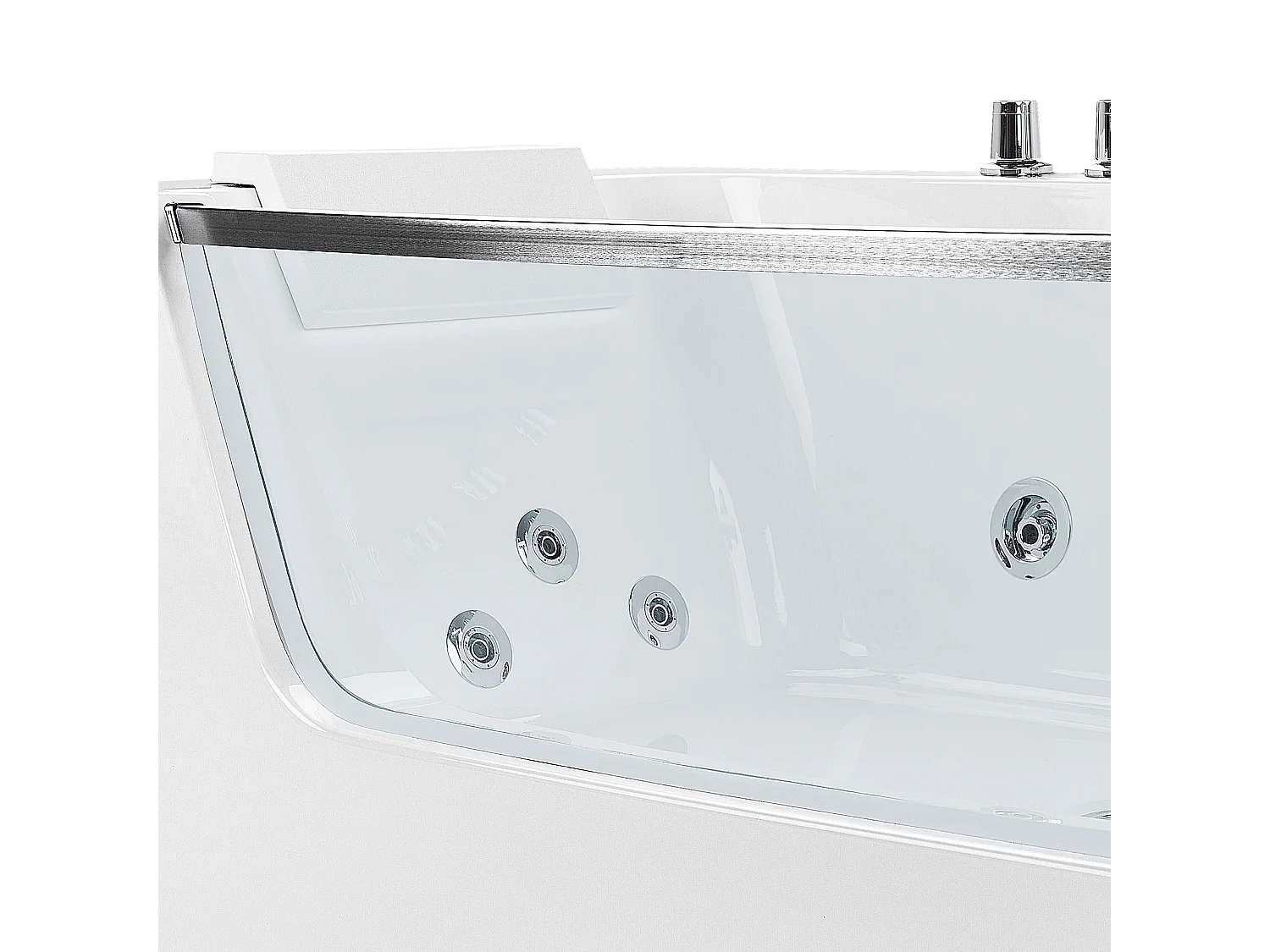 Baignoire d'angle à remous BARRANCA 170 x 85 cm Blanc