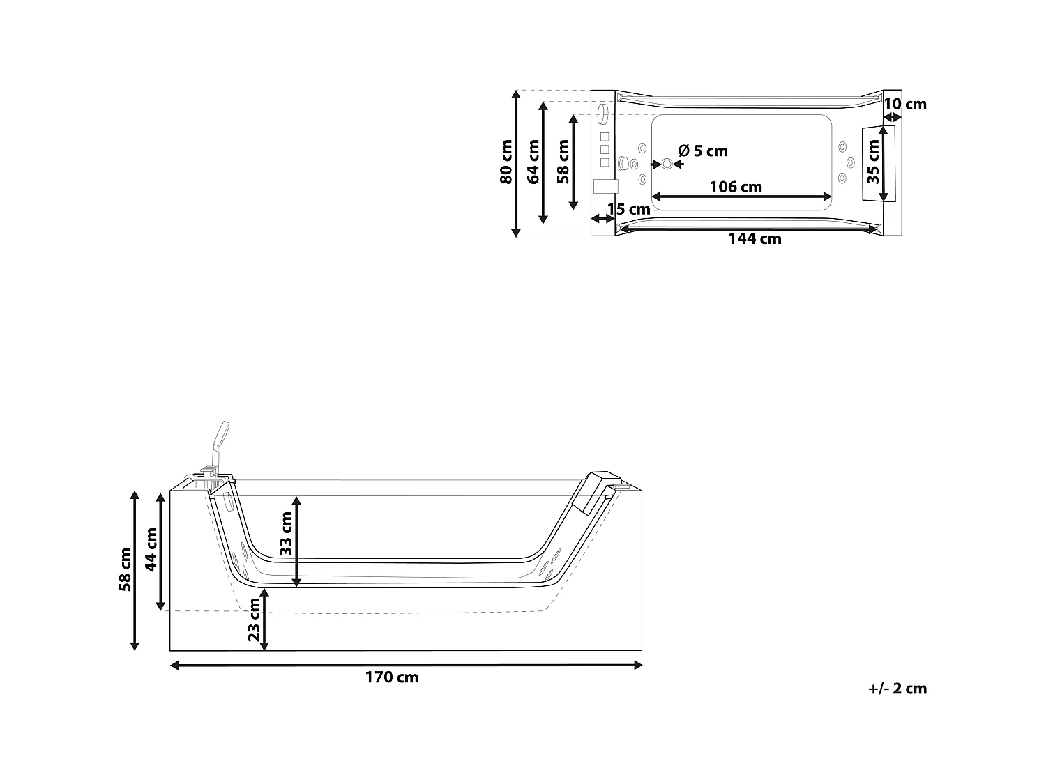 Vrijstaand bad OYON 170 x 80 cm Wit