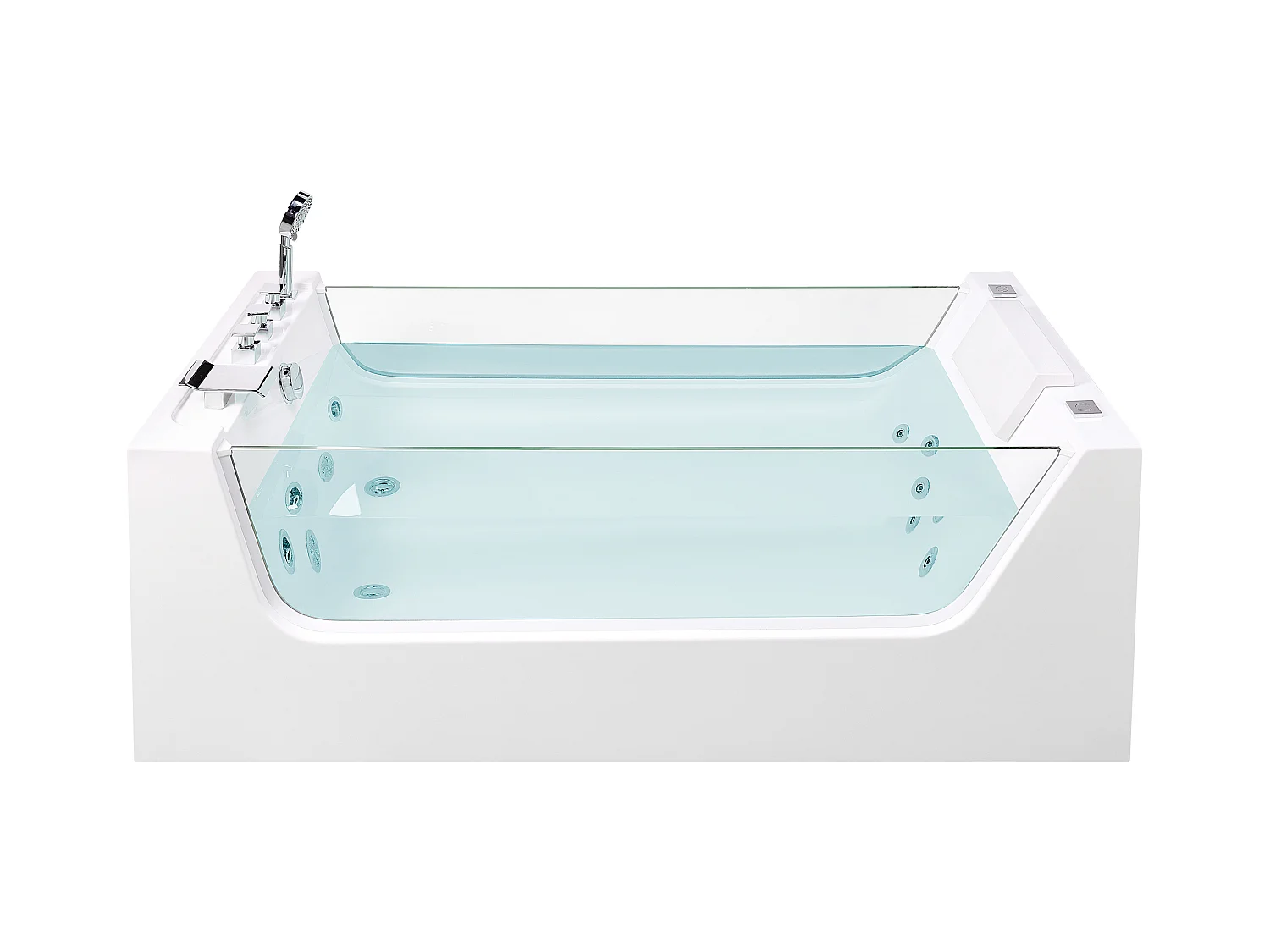 Freistehende Badewanne Whirlwanne aus Sanitäracryl weiß 170 x 80 cm Oyon