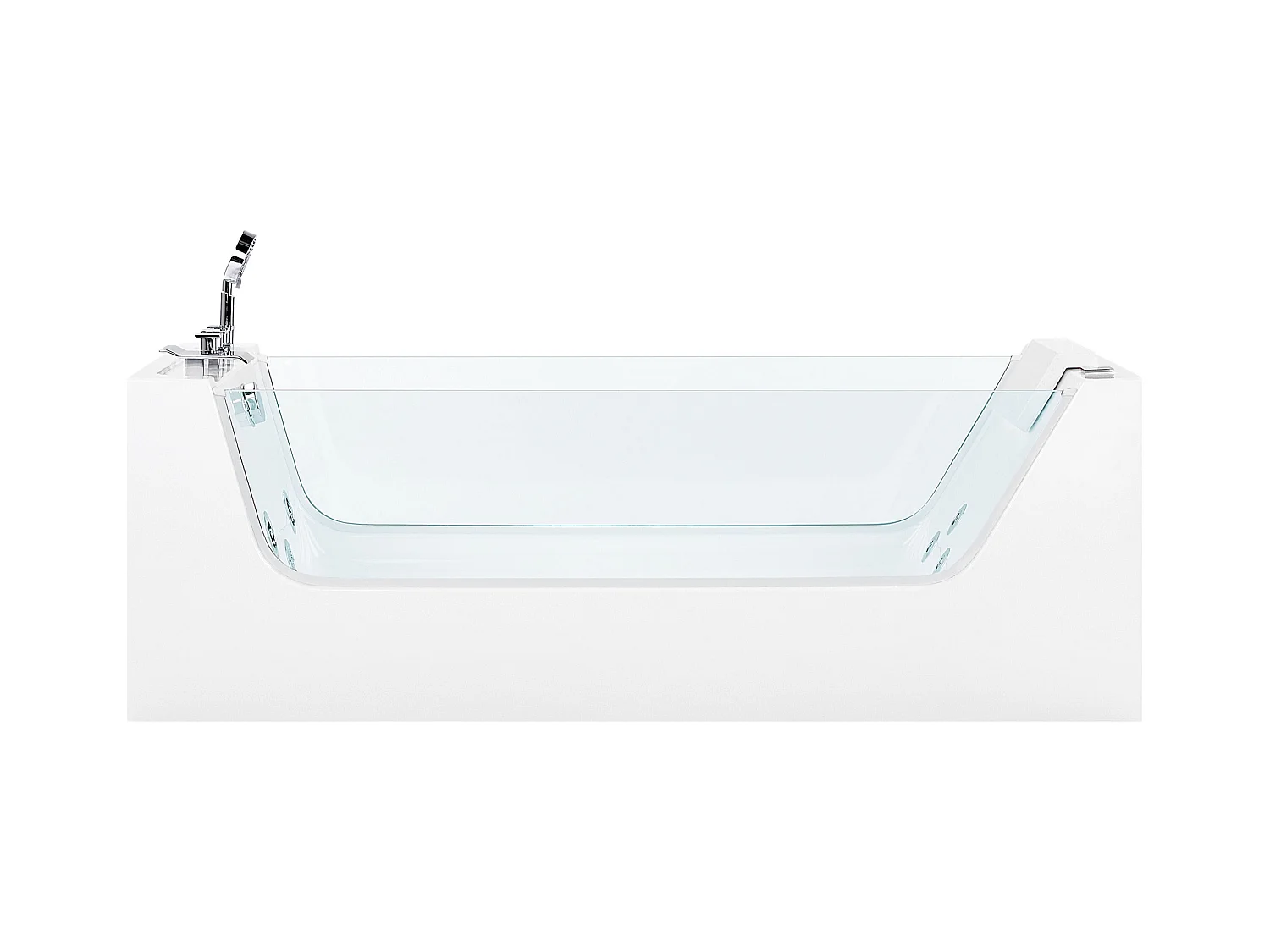 Freistehende Badewanne Whirlwanne aus Sanitäracryl weiß 170 x 80 cm Oyon