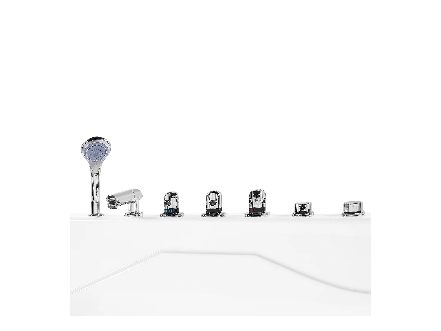 Baignoire d'angle à remous avec LED CALAMA Côté droit 180 x 120 cm Blanc