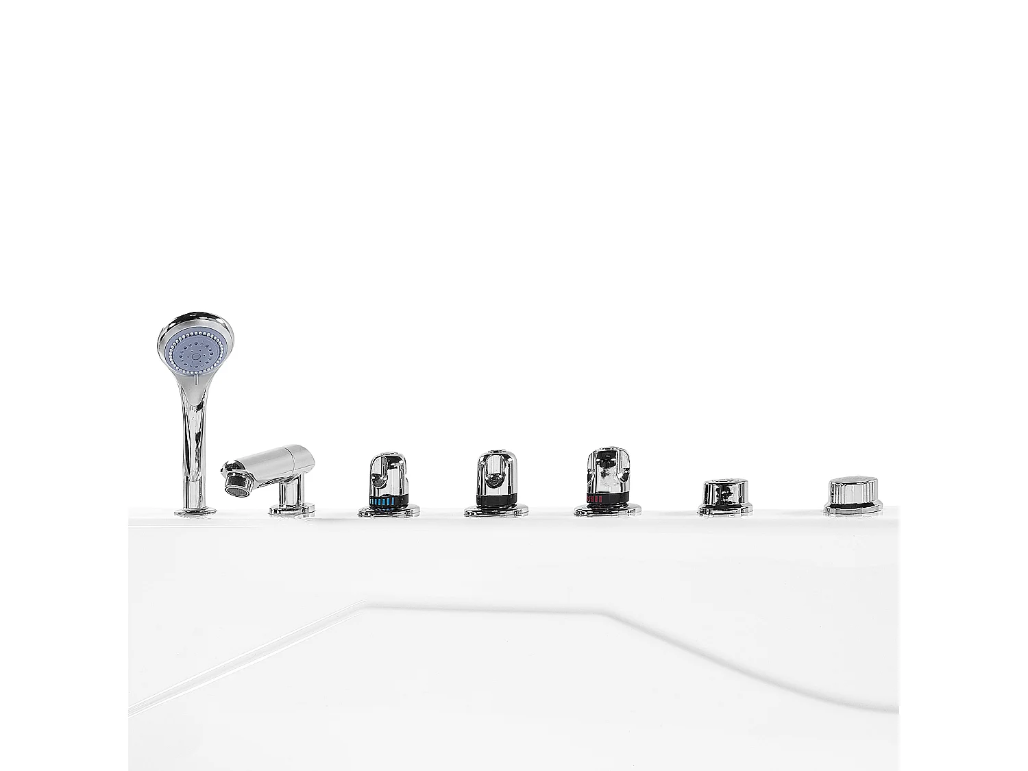 Baignoire d'angle à remous avec LED CALAMA Côté droit 180 x 120 cm Blanc