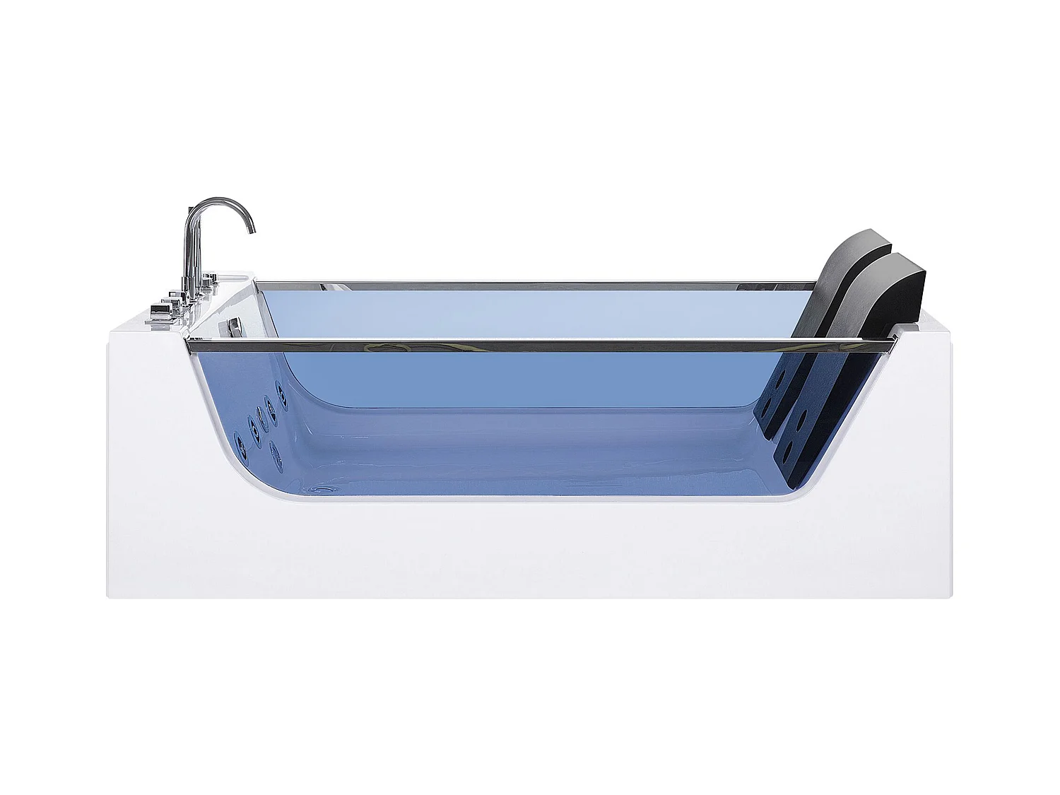 Baignoire d'angle à remous avec LED CURACAO 180 x 120 cm Blanc