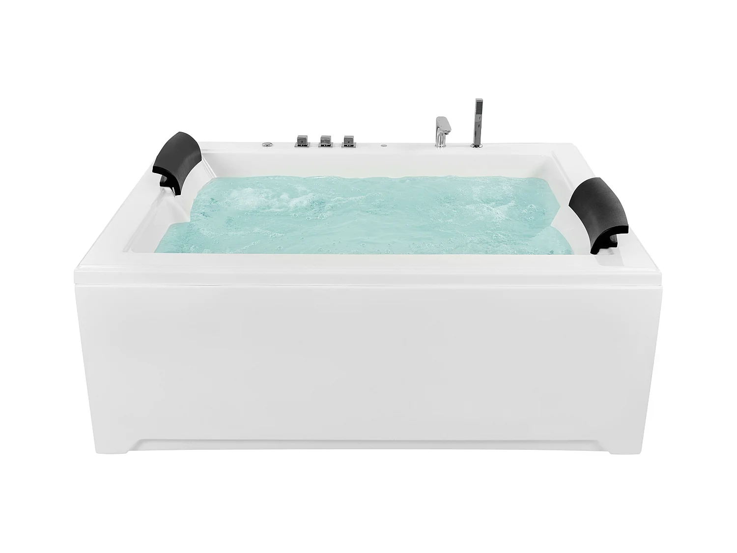 Baignoire d'angle à remous avec LED SALAMANCA 183 x 142 cm Blanc
