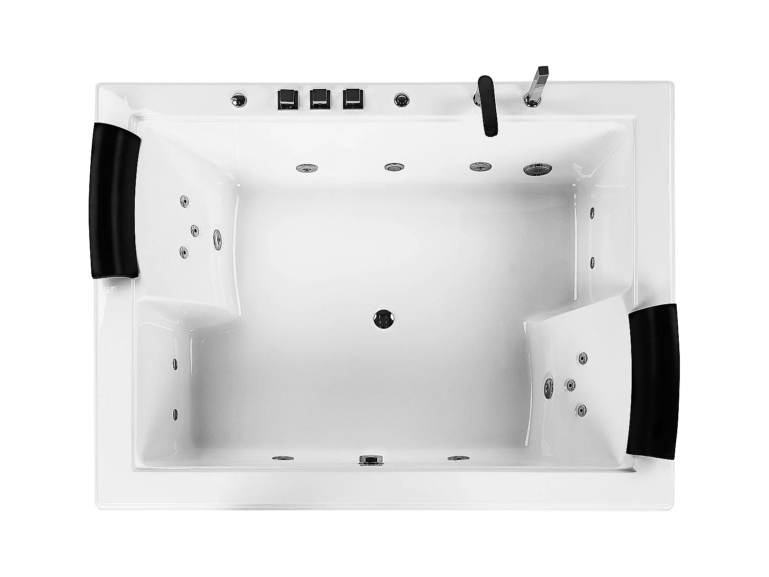 Baignoire d'angle à remous avec LED SALAMANCA 183 x 142 cm Blanc