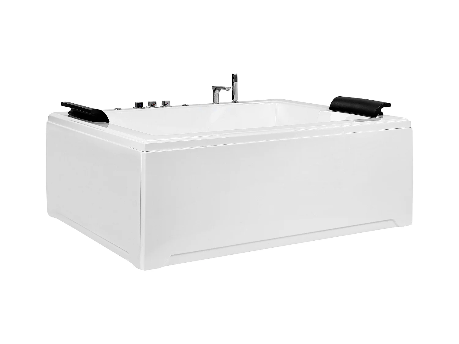 Baignoire d'angle à remous avec LED SALAMANCA 183 x 142 cm Blanc