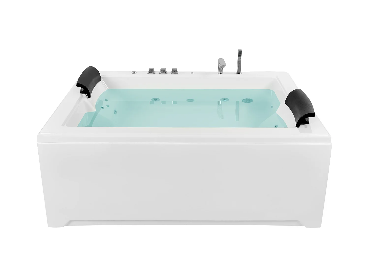 Baignoire d'angle à remous avec LED SALAMANCA 183 x 142 cm Blanc