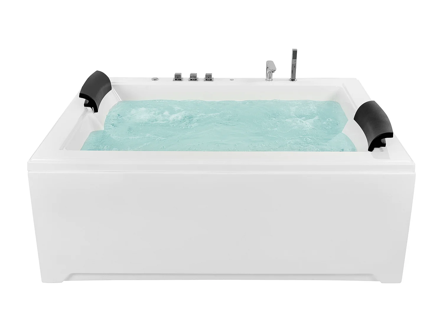 Baignoire d'angle à remous avec LED SALAMANCA 183 x 142 cm Blanc