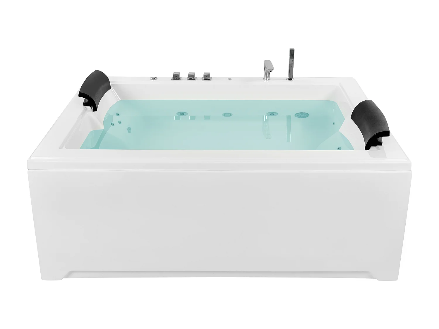 Baignoire d'angle à remous avec LED SALAMANCA 183 x 142 cm Blanc