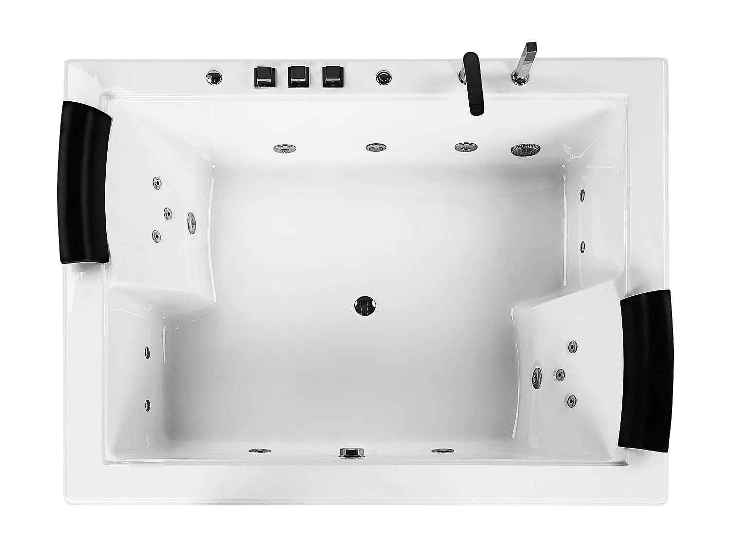 Baignoire d'angle à remous avec LED SALAMANCA 183 x 142 cm Blanc