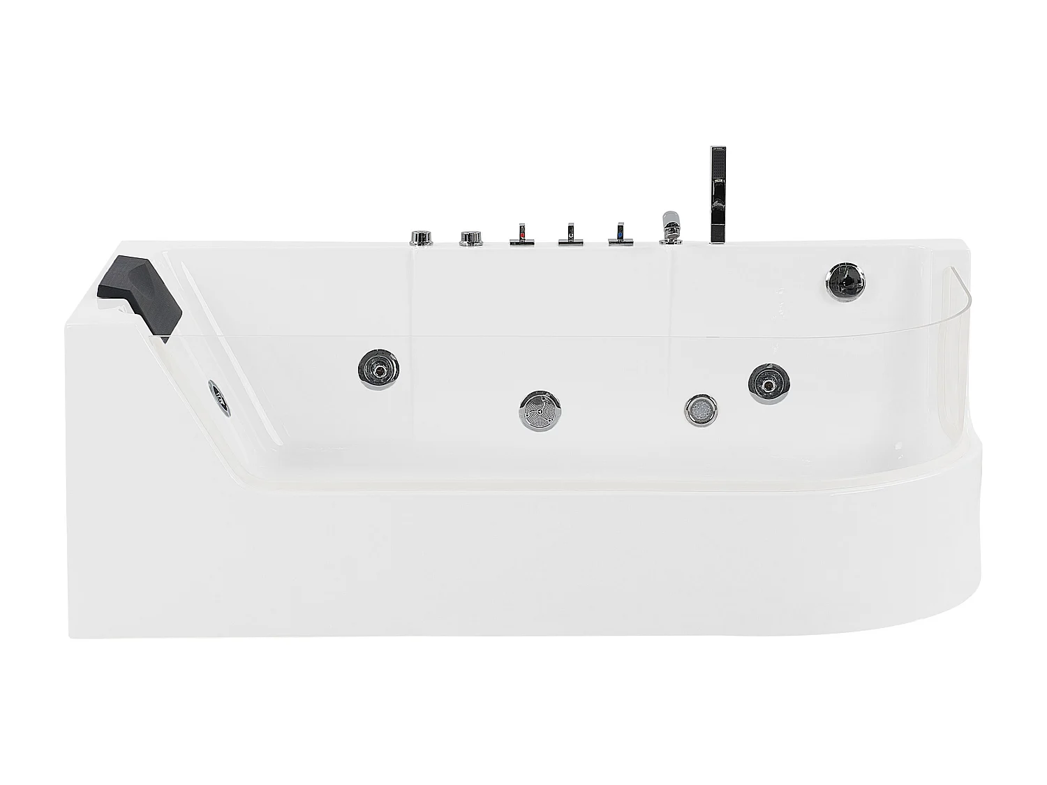 Vasca idromassaggio angolare con LED ACUARIO Lato destro 170 x 80 cm Bianco