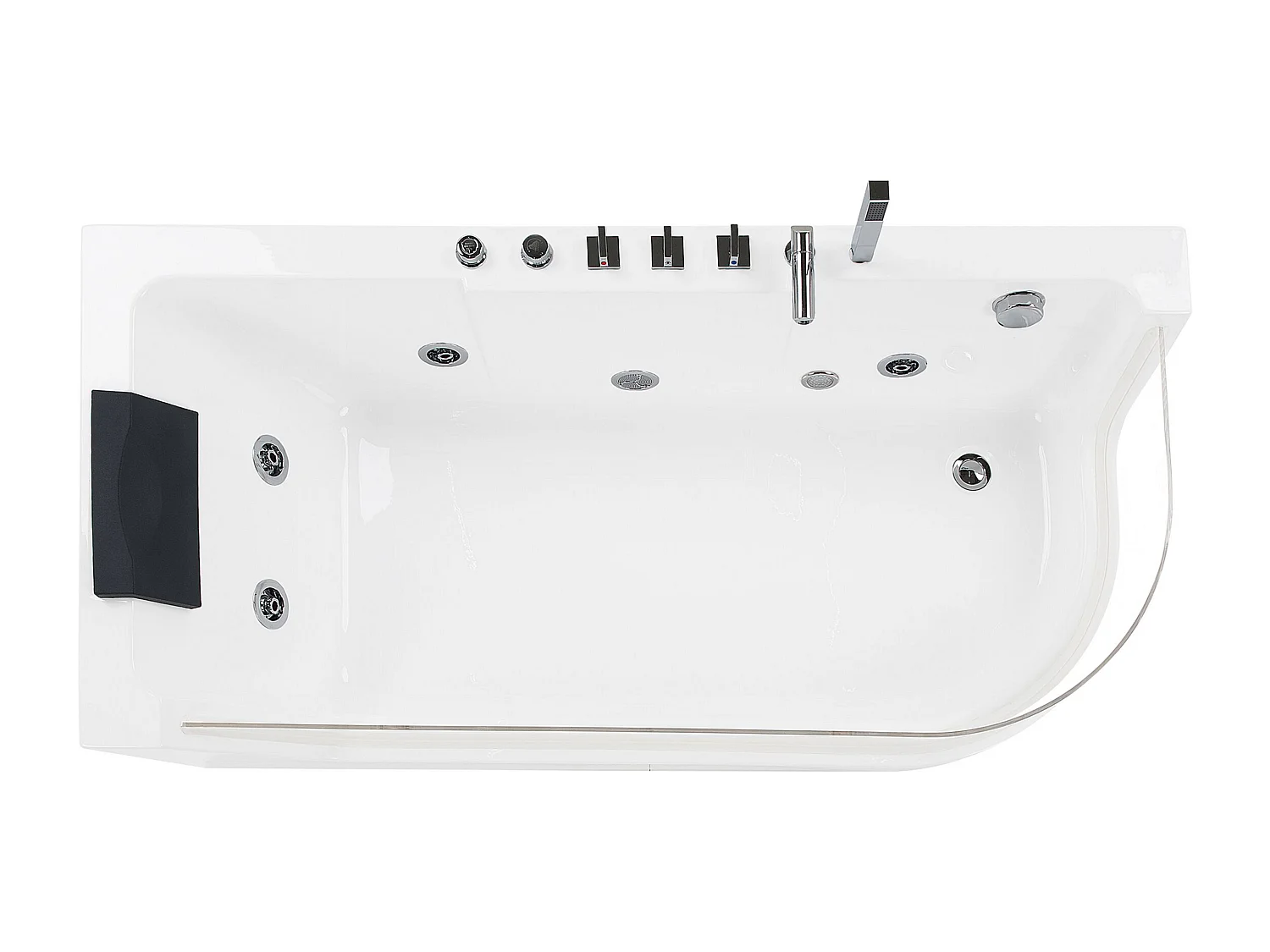 Vasca idromassaggio angolare con LED ACUARIO Lato destro 170 x 80 cm Bianco