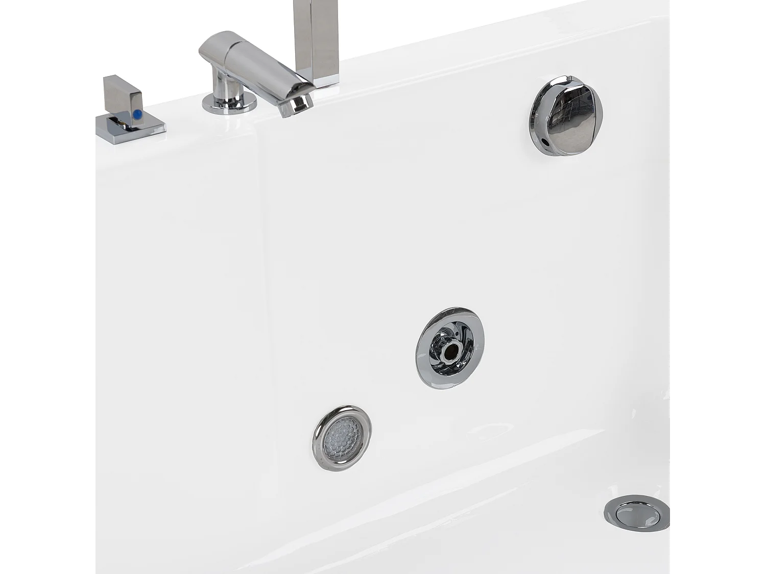 Vasca idromassaggio angolare con LED ACUARIO Lato destro 170 x 80 cm Bianco