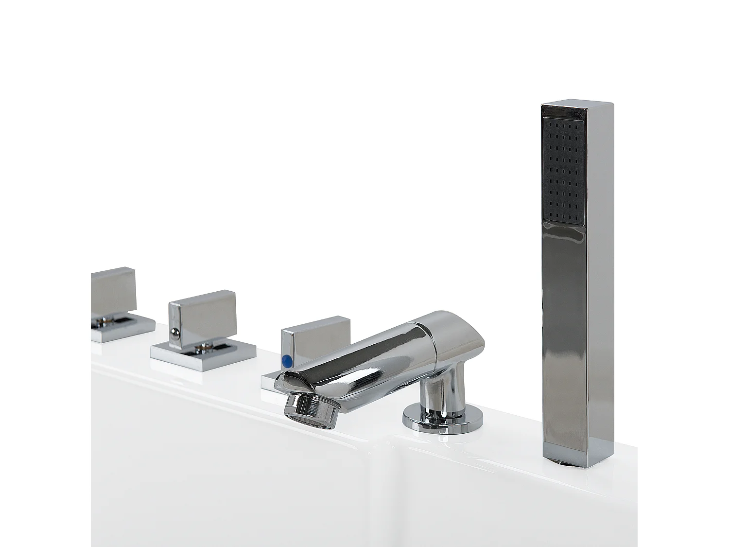 Baignoire d'angle à remous avec LED ACUARIO Côté droit 170 x 80 cm Blanc